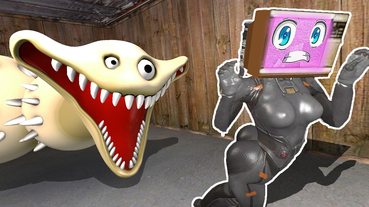 TV WOMAN VS HUNGRY WORM PHASE 3 IN CITY | Garrys Mod