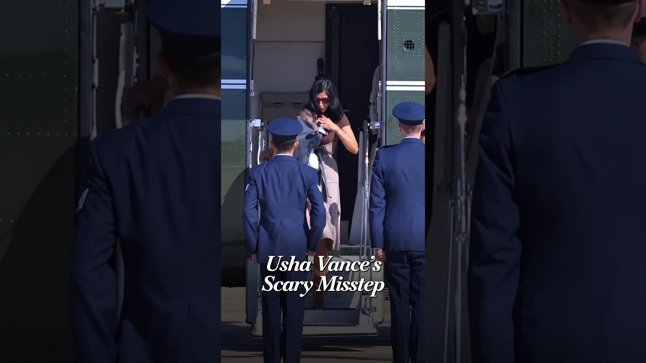 Usha Vance Nearly Falls Down Helicopter Steps While Carrying 2-month-old son Alec