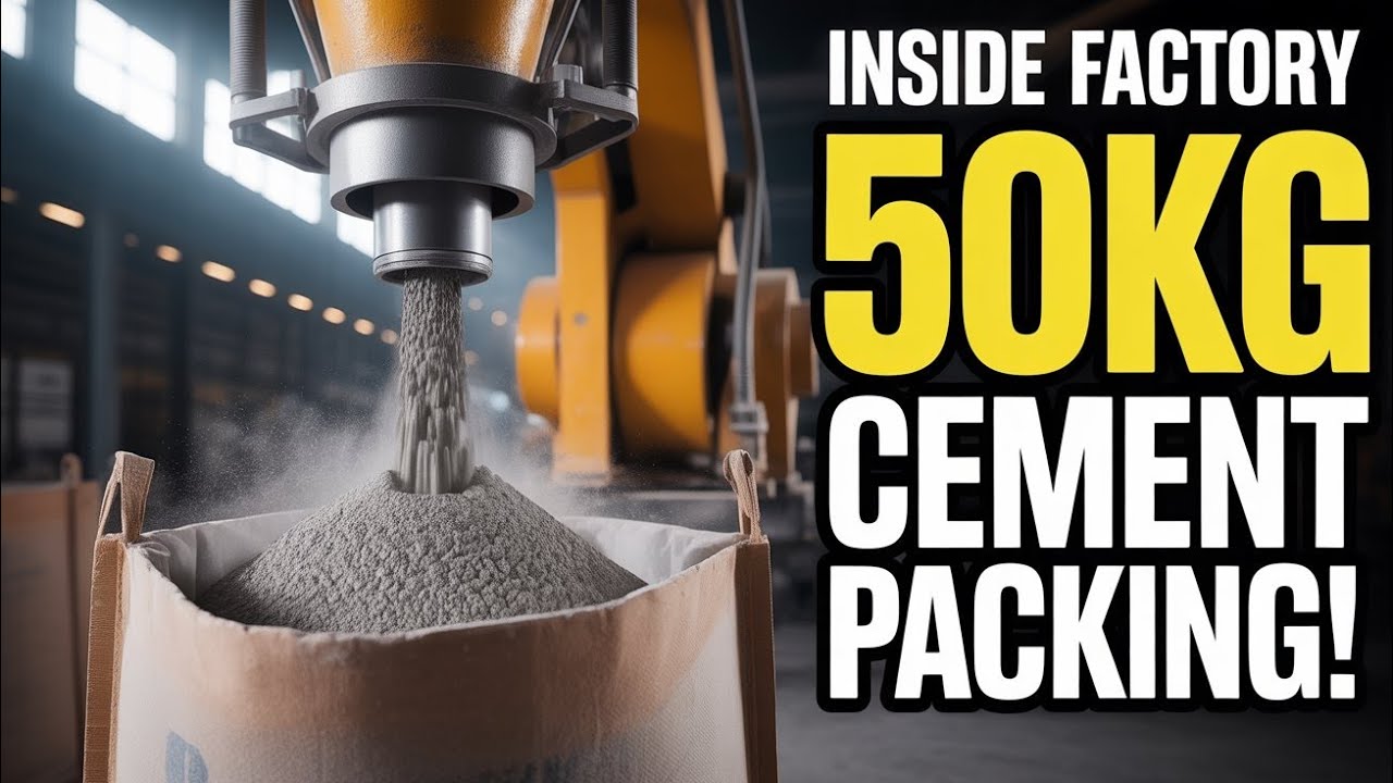 Inside a Cement Factory: 50kg Bagging Machine in Action (Satisfying Process)