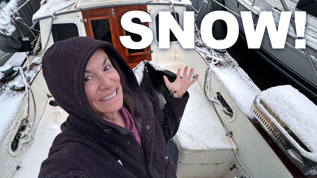 What am I doing here? My first snow day on the sailboat during the Seattle Boat Show