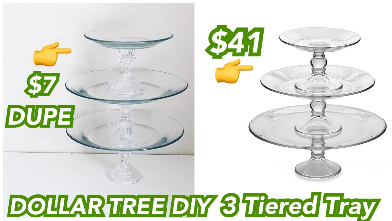 Гламурный трёхъярусный поднос Dollar Tree своими руками | Дубликат за 7 долларов против 41 доллара