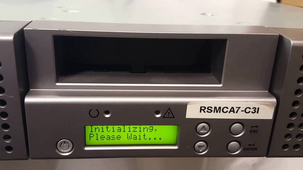 Dell PowerVault 124T Tape 2U Autoloader LTO3 Library power Test On