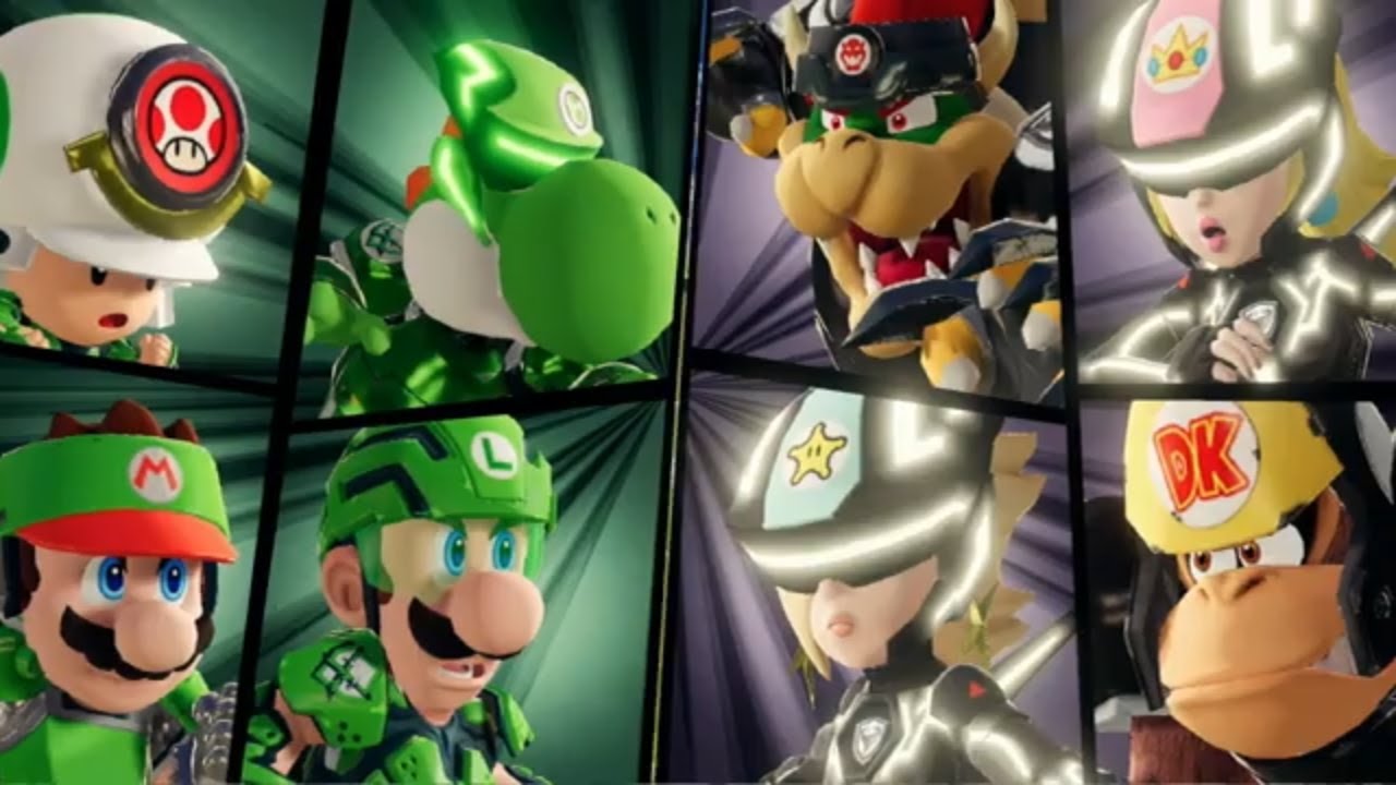 Yoshi Warriors VS Bowser Cyclones - Mario Strikers Battle League