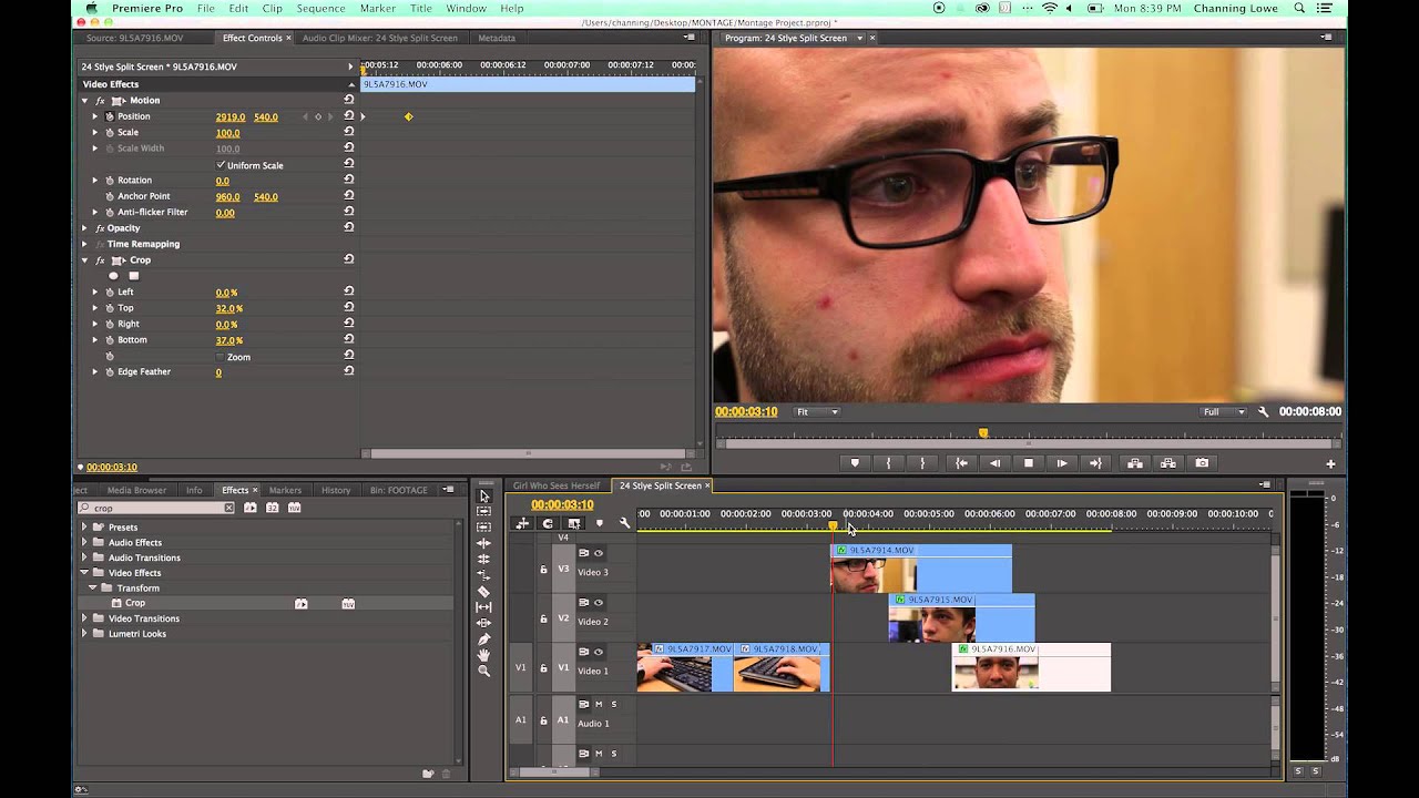 Tutorial Adobe Premiere Pro CC - Episode 20 - Compositing, Split Screen, & Animation