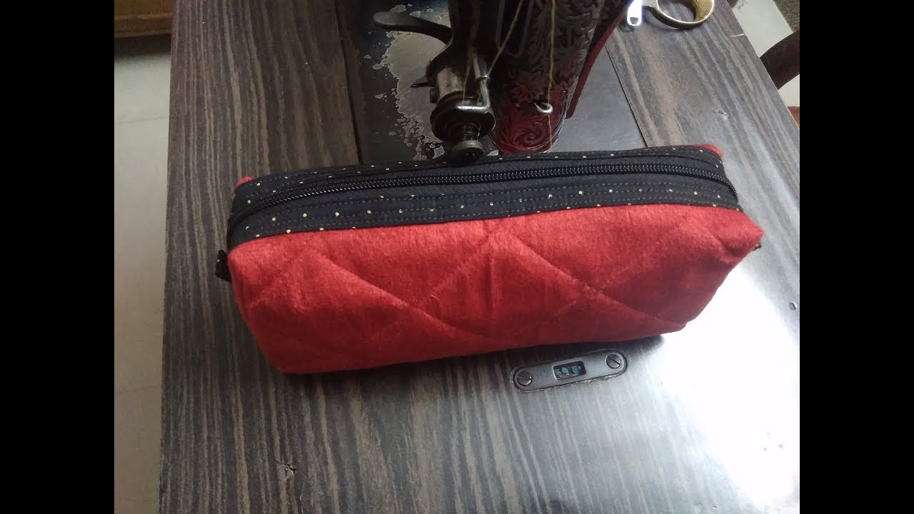 DIY how to sew Rectangular Box pouch/ pencil pouch/ kids pouch