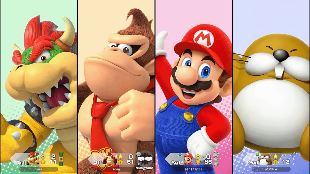 Super Mario Party Jamboree - Mario vs DK vs Bowser vs Monty Mole - Mega Wiggler's Tree Party