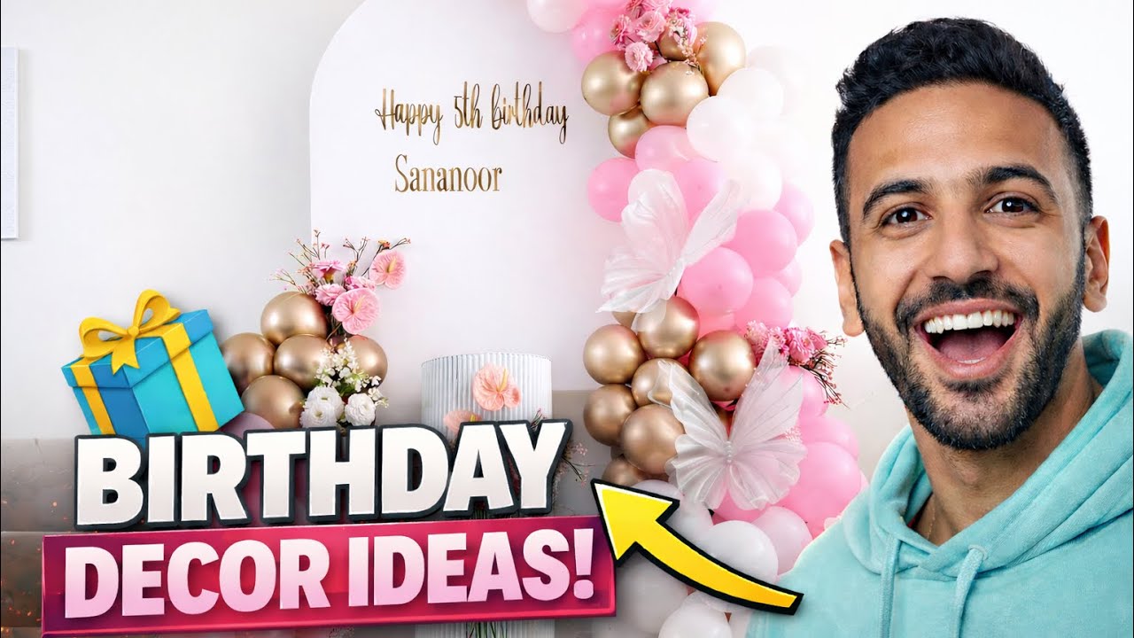 Luxury Birthday Decor Ideas | Stunning Pink & Gold Setup #BirthdayDecorIdeas#BirthdayDecoration 