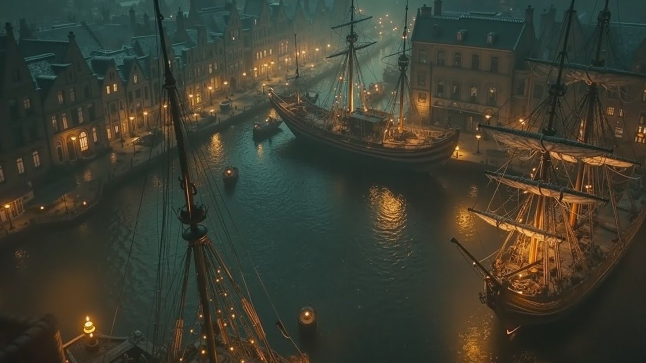 Drift to Sleep in a Medieval Harbor Celtic Fantasy Market Night Deep Sleep Music