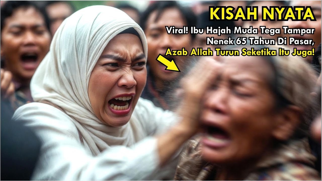 Viral! Ibu Hajah Muda Tega Tampar Nenek 65 Tahun di Pasar, Azab Allah Turun Seketika itu juga!