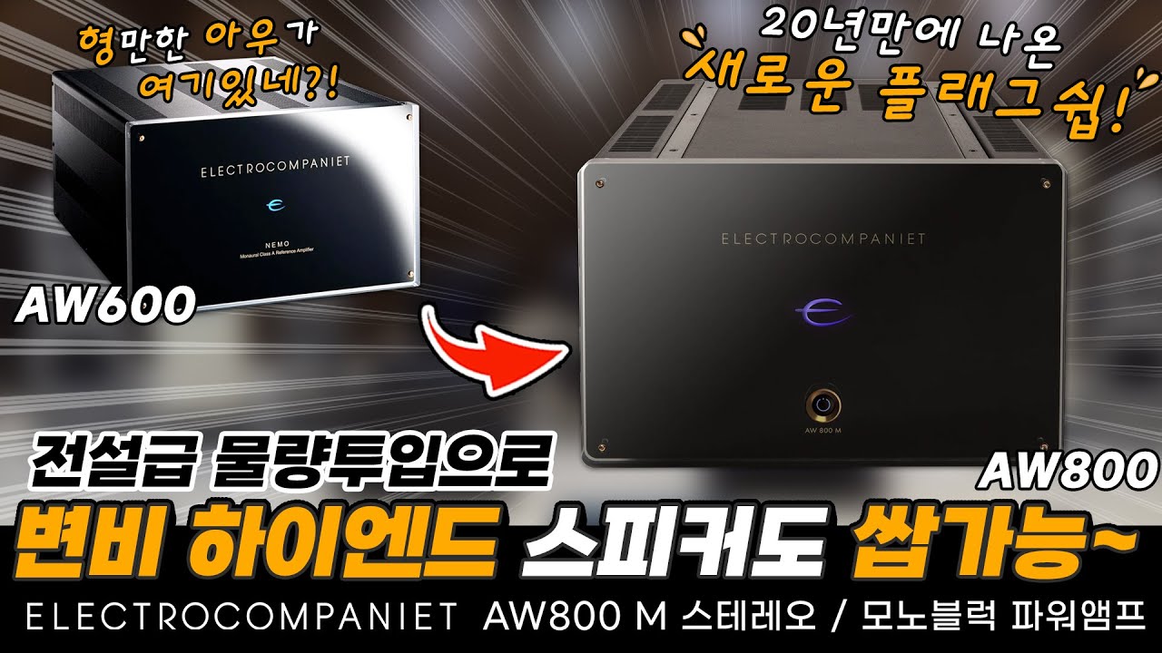 무려 20년만에 나온 새로운 플래그십! 어마어마한 물량 투입으로 변비 하이엔드 스피커도 쌉가능! Electrocompaniet AW800 M 스테레오/모노블럭 파워앰프