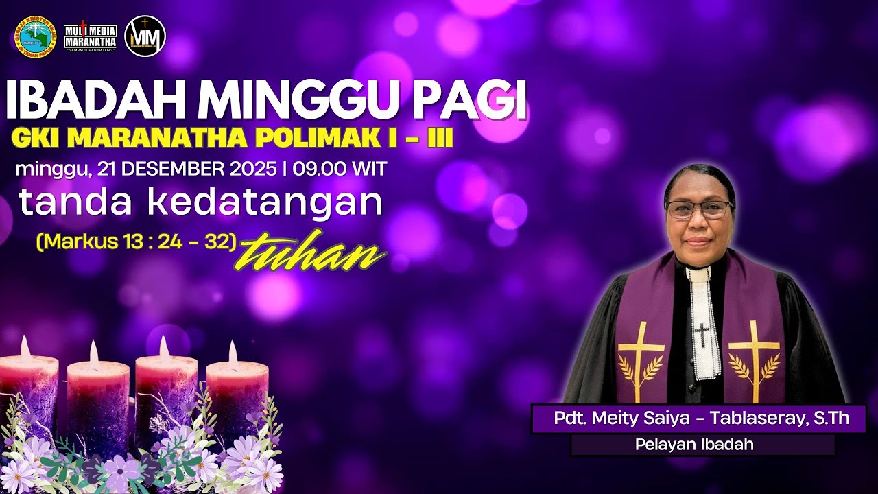 LIVE STREAMING IBADAH MINGGU PAGI | TANGGAL 21 DESEMBER 2025 | JAM 09.00 WP (Waktu Papua)
