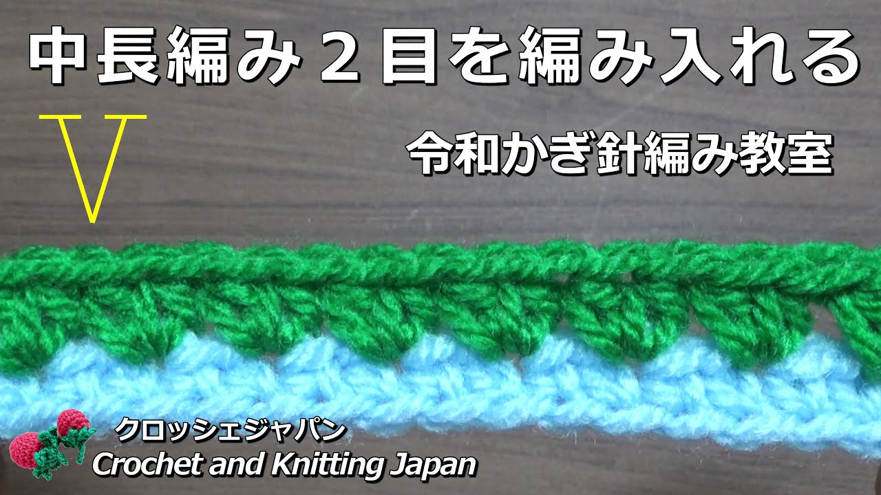 中長編み２目を編み入れる【令和かぎ針編み教室】Crochet and Knitting Japan クロッシェジャパン「音声なし」