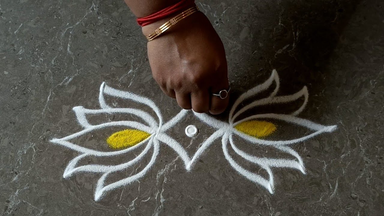 Easy border rangoli designs | Simple side border rangoli designs | Friday rangoli | Border muggulu