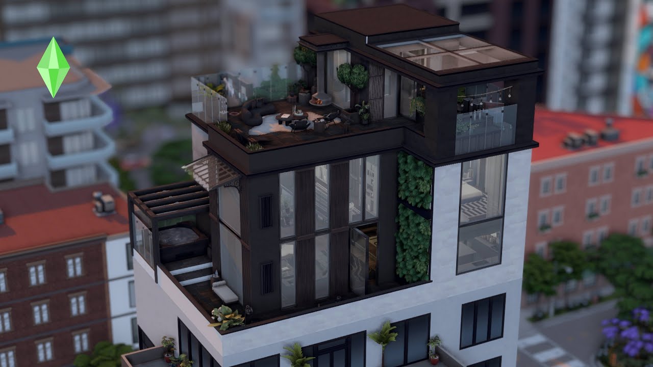 Современный роскошный пентхаус | Быстрая постройка в The Sims 4