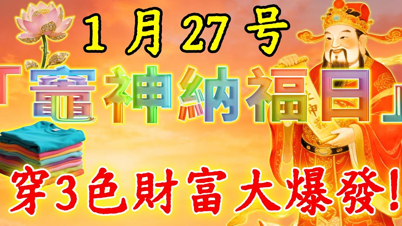 “上天言好事，下界保平安”！1 月 27 號，「竈神納福日」！“竈神下降送財來”！起床後穿對3色衣服，竈王爺保妳財富大爆發，想缺錢都難！#佛陀#佛學#佛教#禪修#佛法智慧#佛教故事#佛教文化
