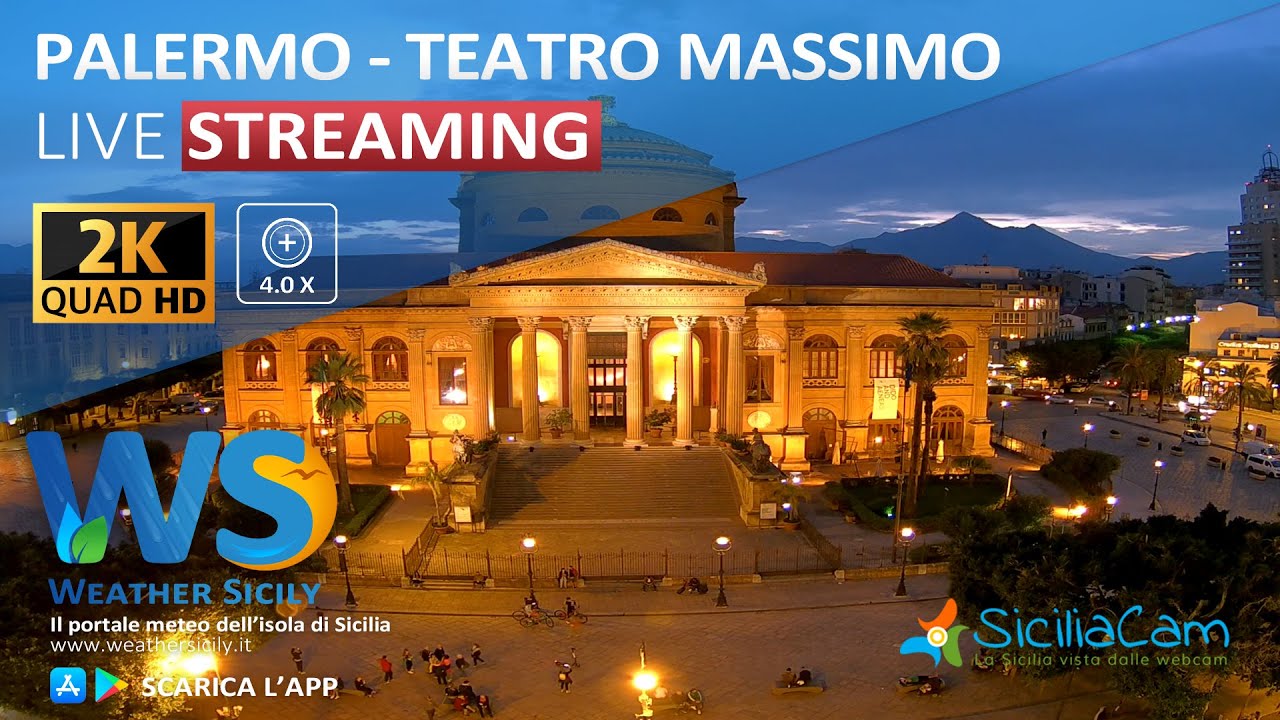 🔴 Palermo live webcam - Panoramica Teatro Massimo