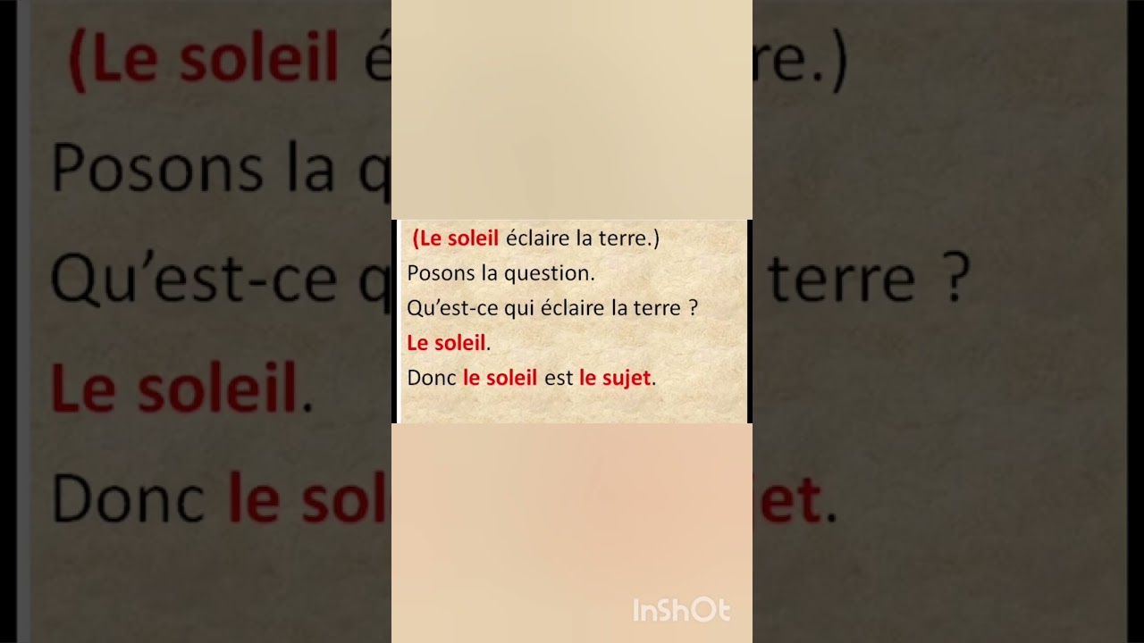 Verbe. Sujet. Complément du sujet 