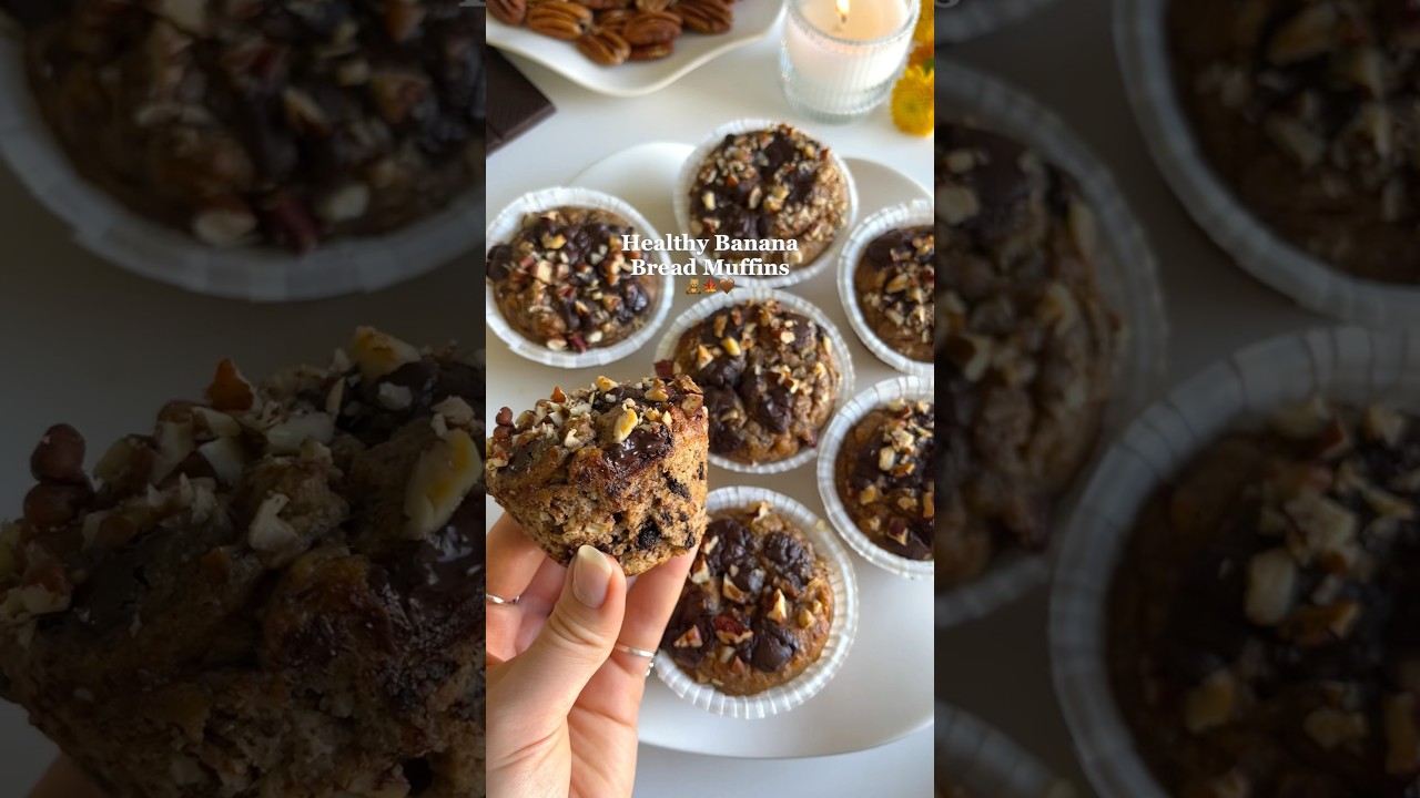 Healthy Banana Bread Muffins😍 #healthydessert #easyrecipes #healthyrecipes