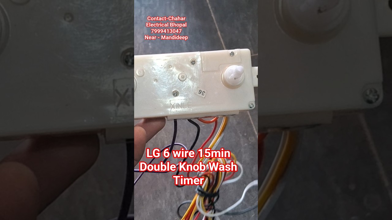 6 wire Wash Timer , LG 6 wire 15min Double knob wash timer , Wash timer 6 wire LG