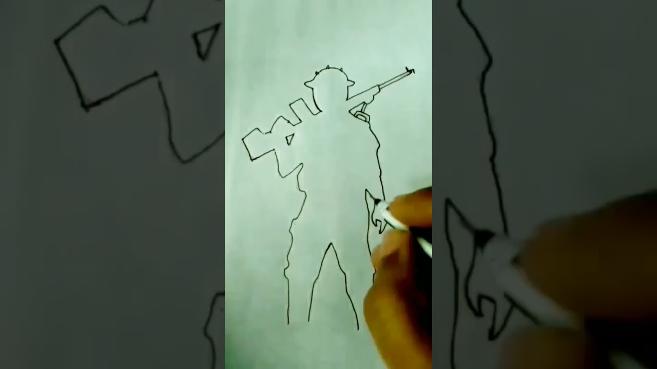 how to draw Indian army drawing #shorts #army