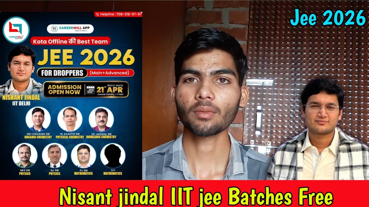 ❤️ Nisant jindal Free IIT jee batches  ll Free NJ all batches ll career will #Nishantjindal