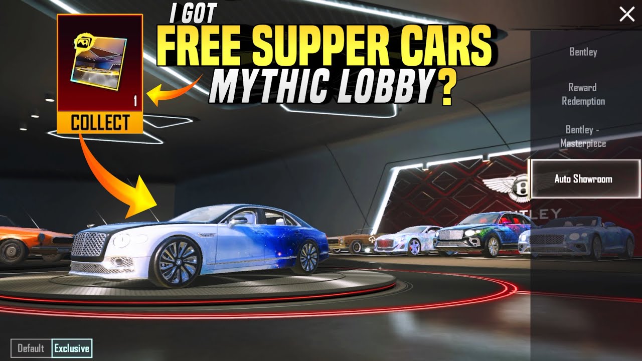I Got Free Bentley Exclusive Lobby | Bentley Super Cars | PUBGM