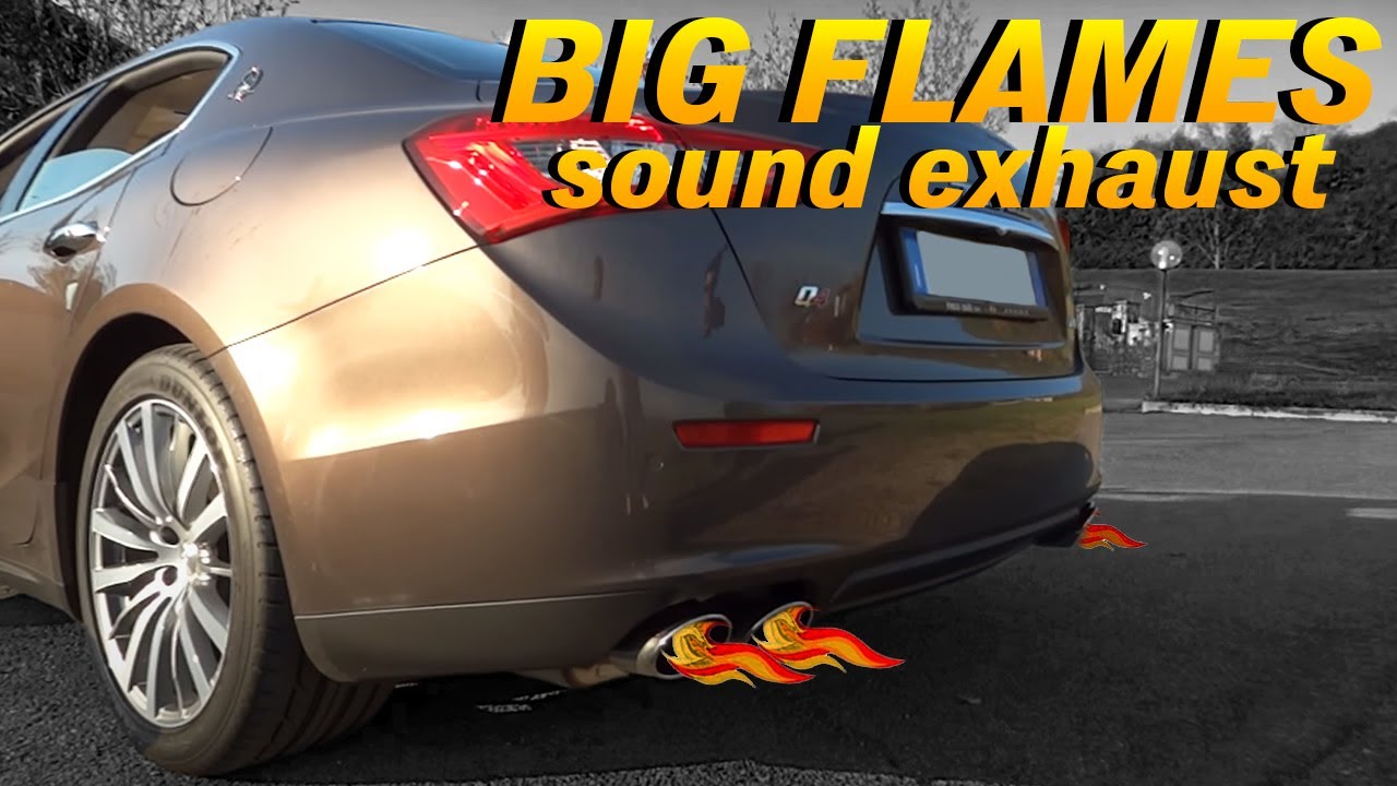 LOUD Maserati Ghibli SQ4 exhaust sound and FLAMES! #maserati #ghibli #sound