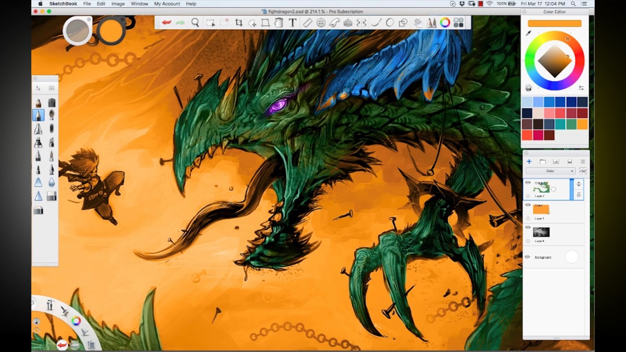 SketchBook Pro tips: paint a dragon