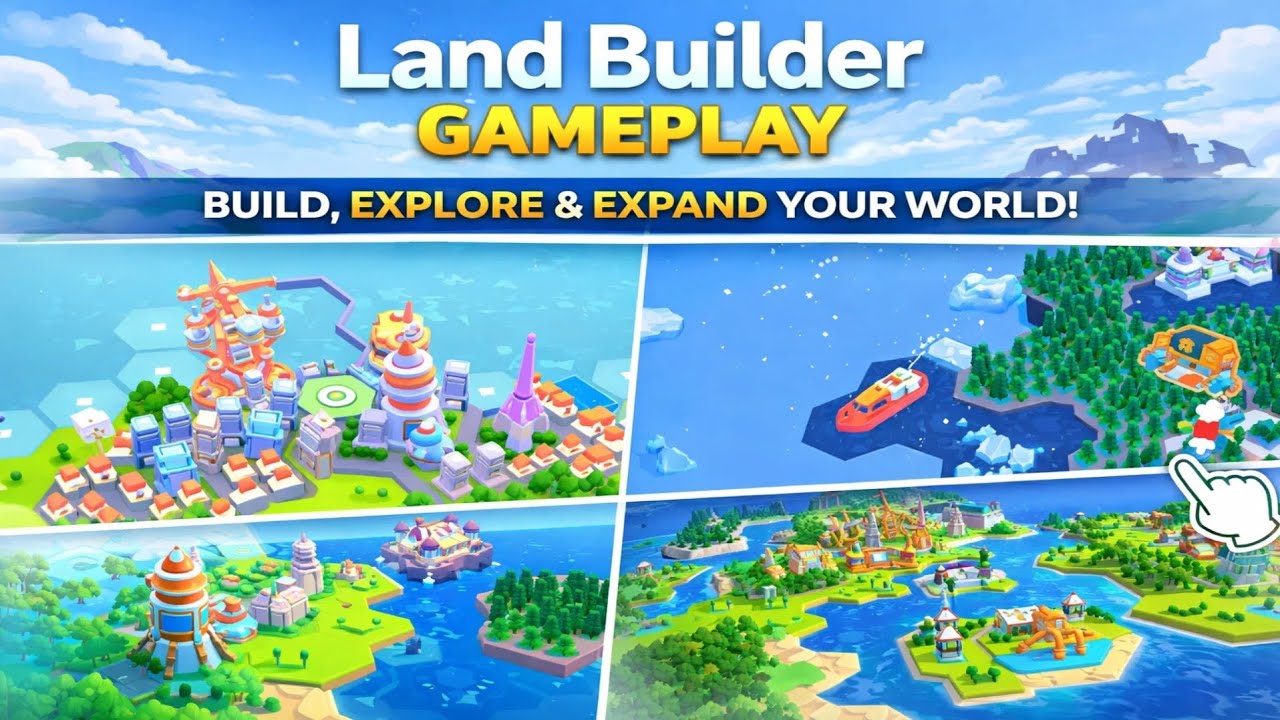 Land Builder Gameplay Walkthrough (Android/iOS) | Relaxing Hex Tile World Build