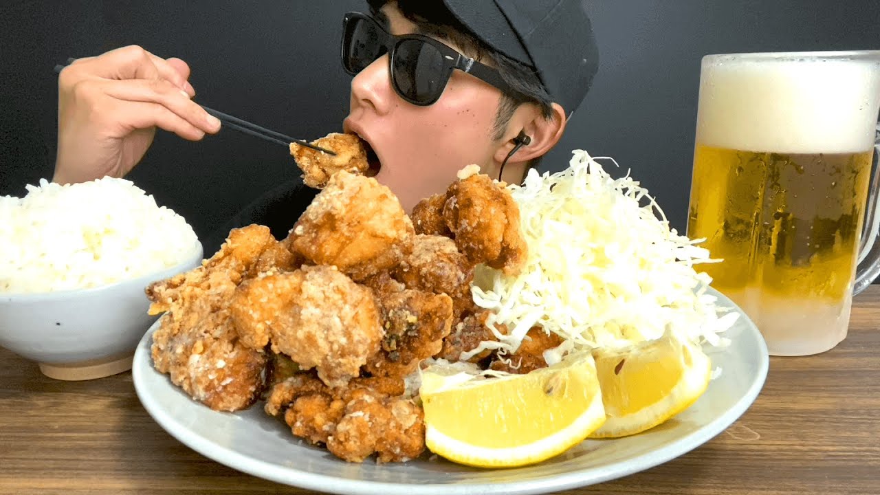 ASMR超カリカリ手作り唐揚げを食べる飯テロ動画 [Mukbang/Eating Sounds]モッパン