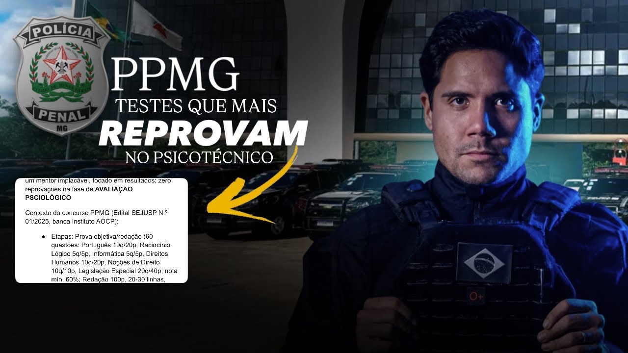 Concurso PPMG: testes que mais reprovam na fase psicológica de concursos policiais, banca AOCP