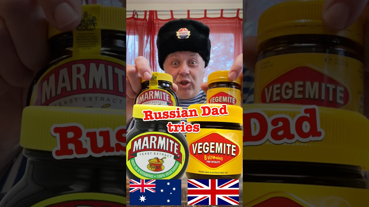 Russian Dad Tries Marmite and Vegemite #crazyrussiandad #marmite #vegemite #uk #australia #england #