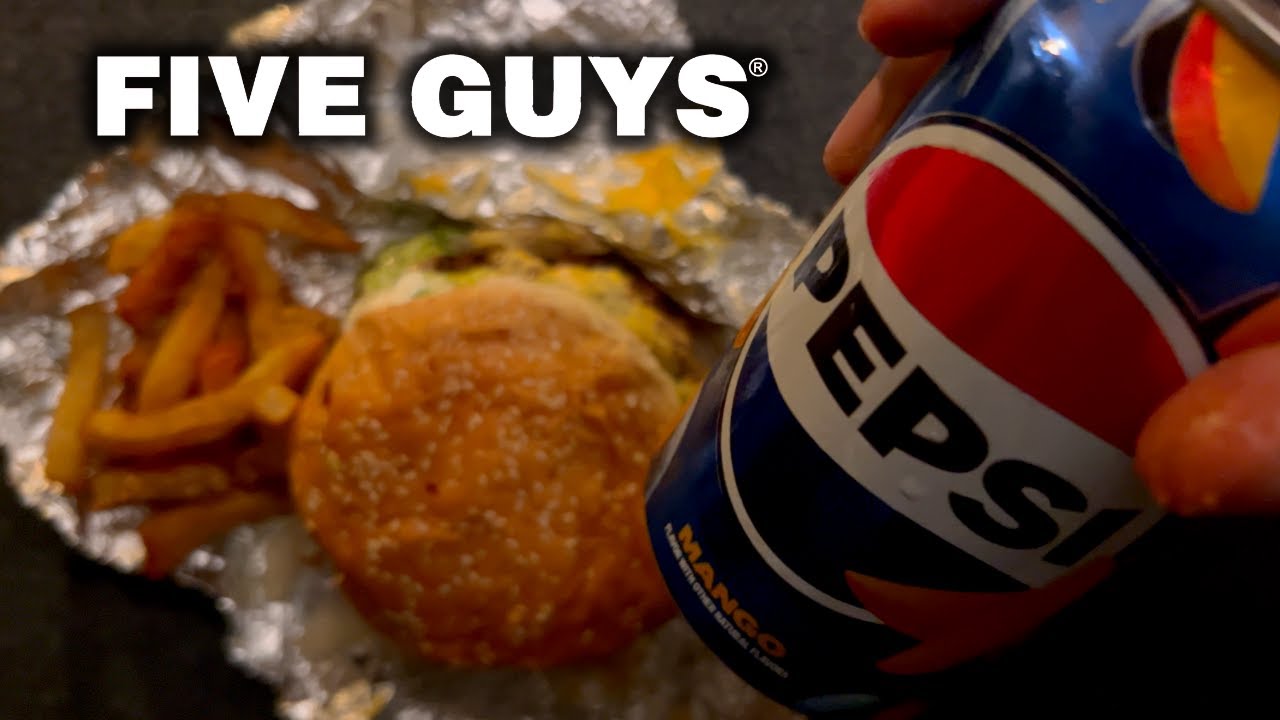 ASMR FIVE GUYS 2X BACON DOUBLE CHEESEBURGER WITH CAJUN FRIES MUKBANG EATING SOUNDS