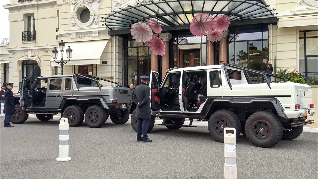 American Billionaires arriving with x2 MERCEDES G6x6 at Hotel de Paris in Monaco!!