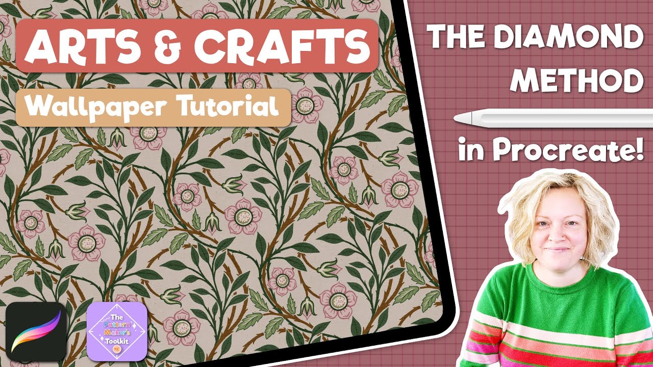 Advanced Procreate Seamless Pattern Tutorial using and Arts & Crafts Style Template