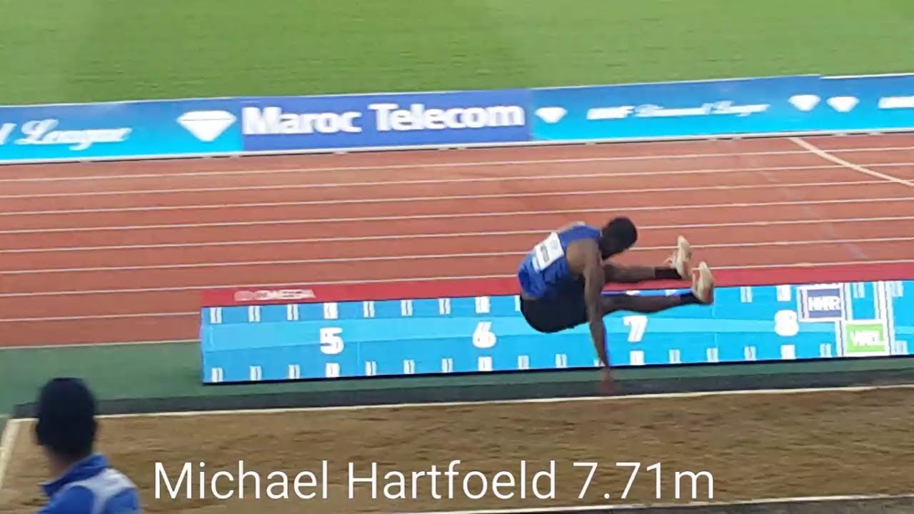 Rabat Diamond League Men's long jump with Rushwal Samaai, Jarrion Lawson, Yahya Berrabah