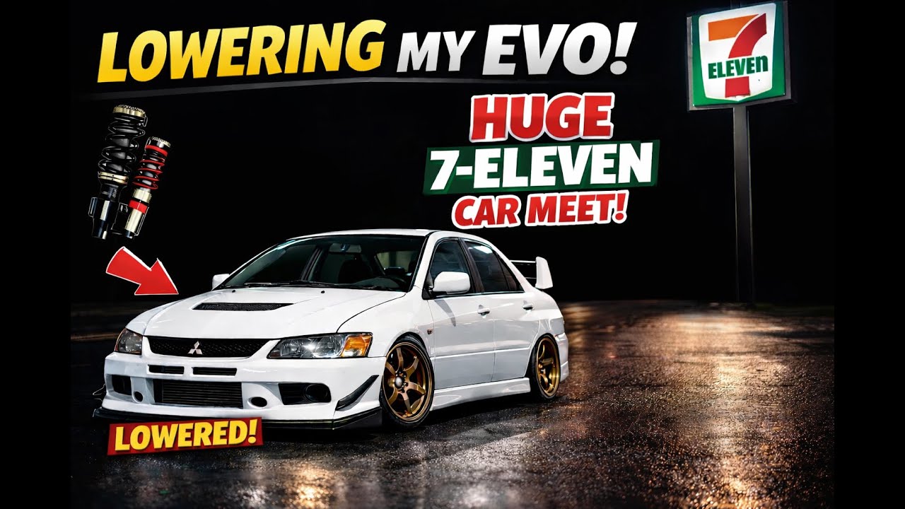 Lowering my Evo 8, Then pulling up to Arizona's BIGGEST 7-Eleven Car Meet