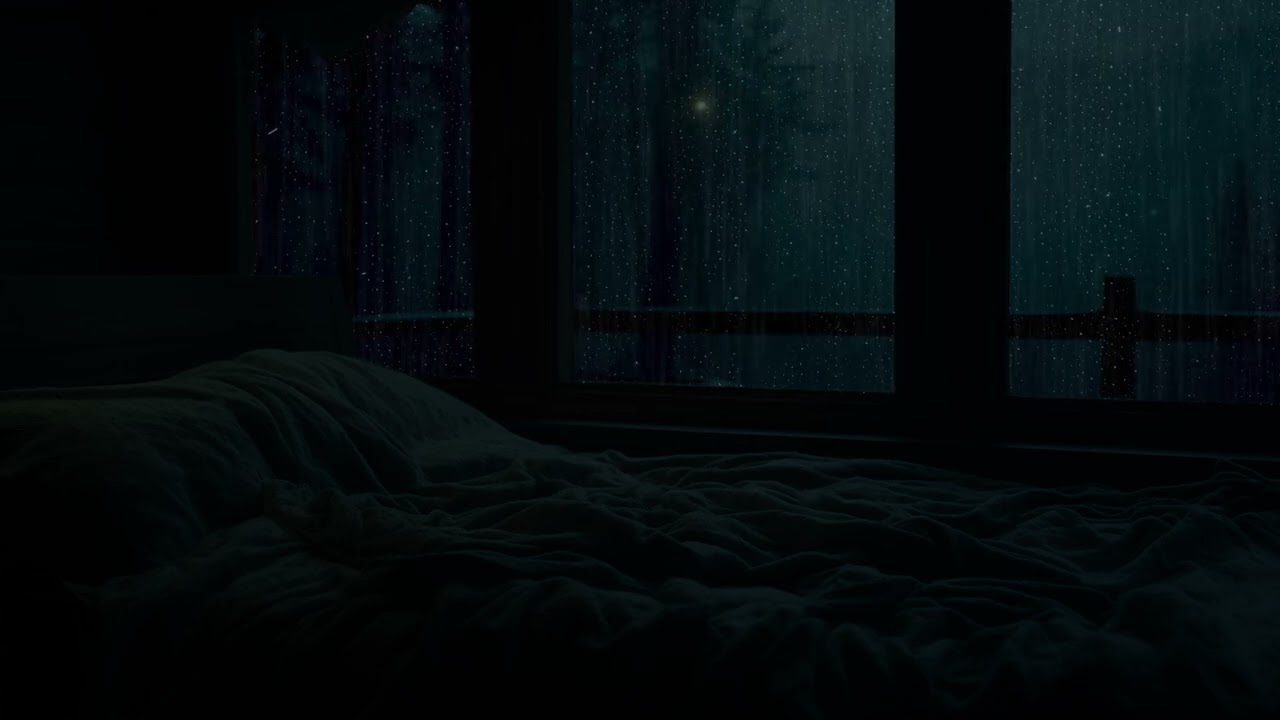Rain Sounds in a Dark Room 🌧 Watch the Gentle Rain and Let Go of Stress After a Long Day