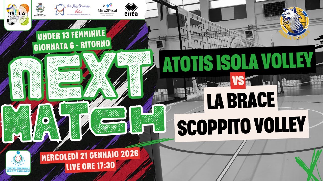 21/01/2026 | U13F | ATOTIS ISOLA VOLLEY vs LA BRACE SCOPPITO VOLLEY