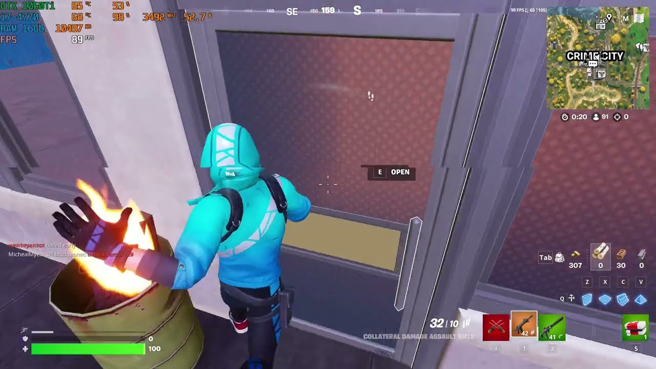 i7-4770 with gtx 1050Ti Fortnite 1080p Performance (High Textures) FPS test gameplay