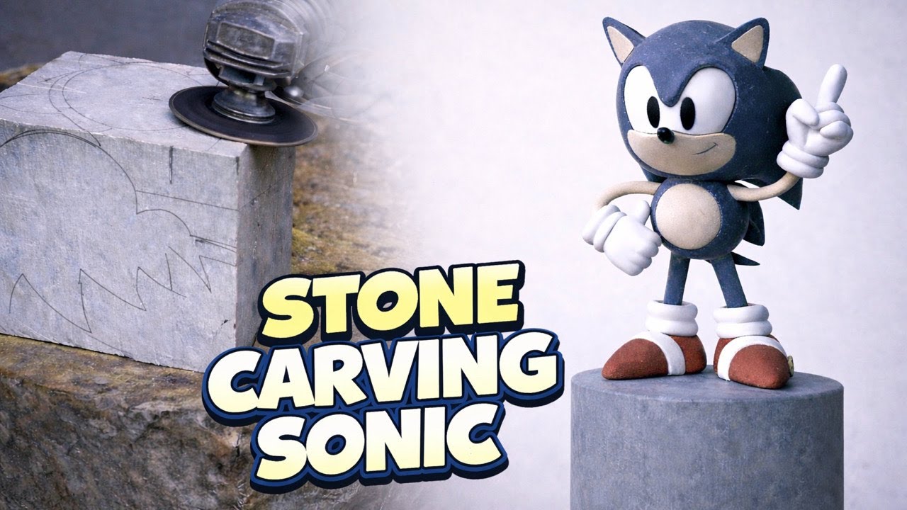 Sculpting Sonic the hedgehog in stone: A colourful journey of marble mastery