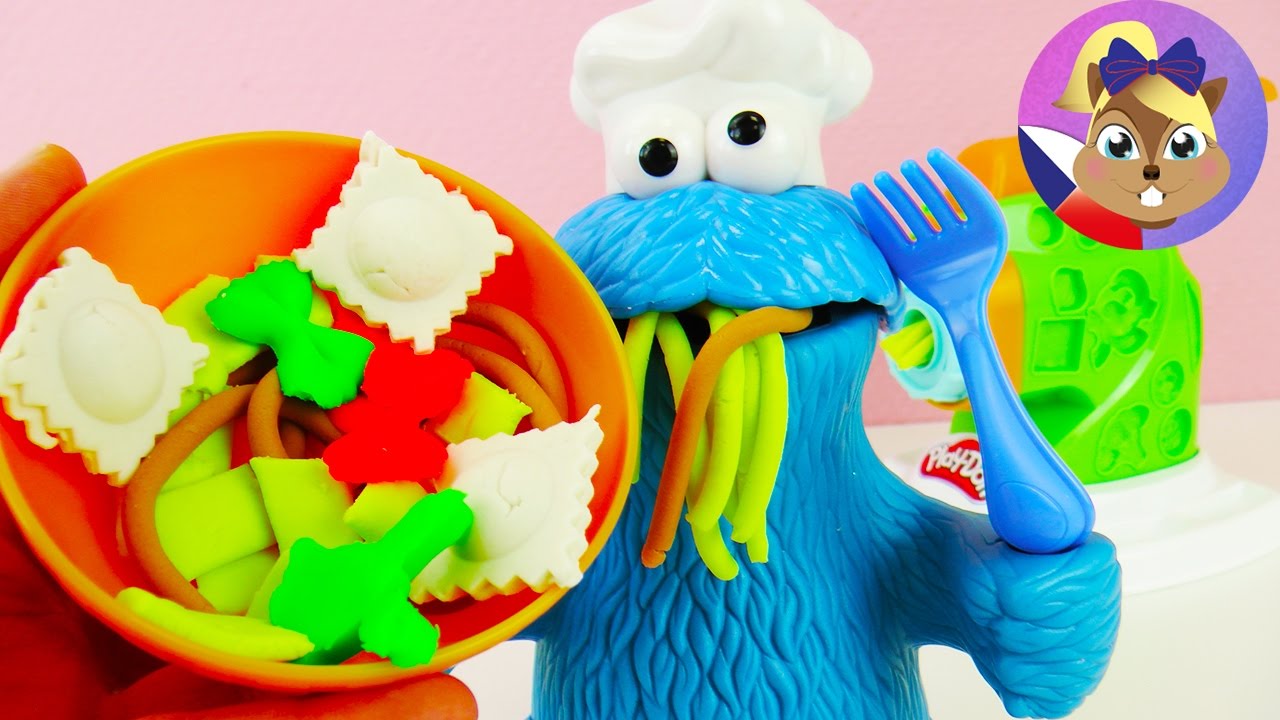 Play-Doh výroba těstovin s šéfkuchařem Cookie Monster! Play-Doh Kitchen Creations