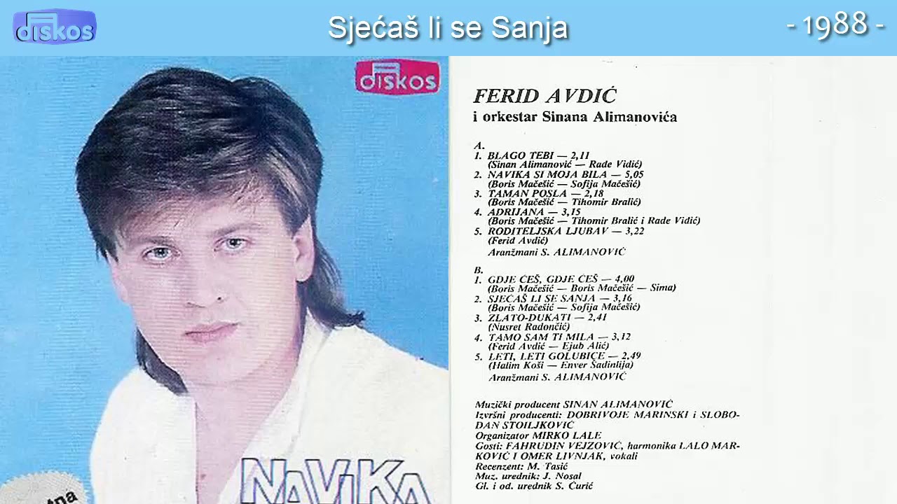 Ferid Avdic - Sjecas li se Sanja - (Audio 1988)