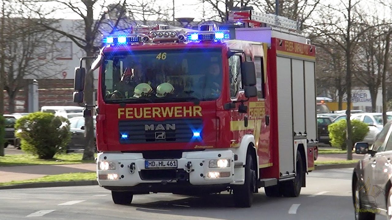 [LED Umrüstung] HLF 10 + DLK 23/12 + HLF 20 Feuerwehr Schwetzingen + FuStW Polizei
