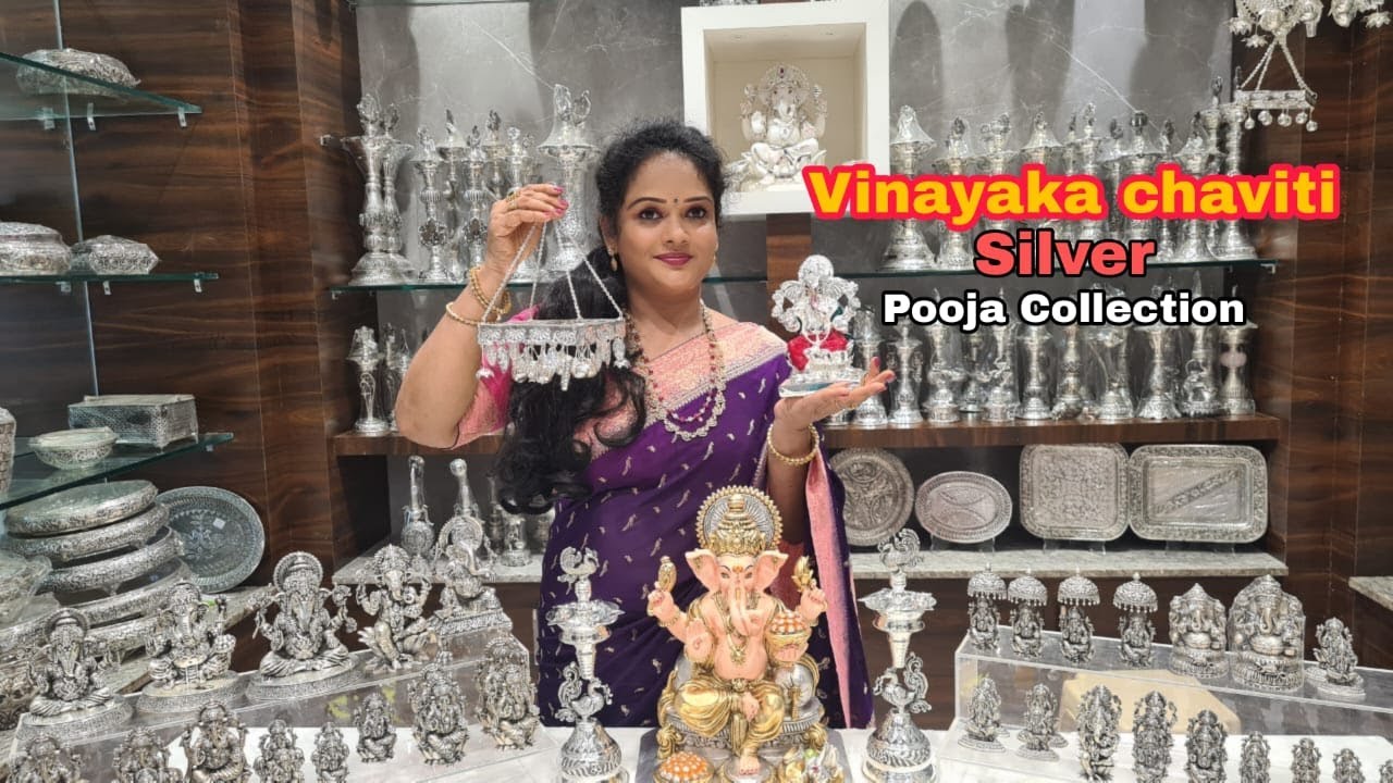 Ganesh chaturthi Silver pooja collection || silver pooja items|Vinayaka Chavithi silver pooja items
