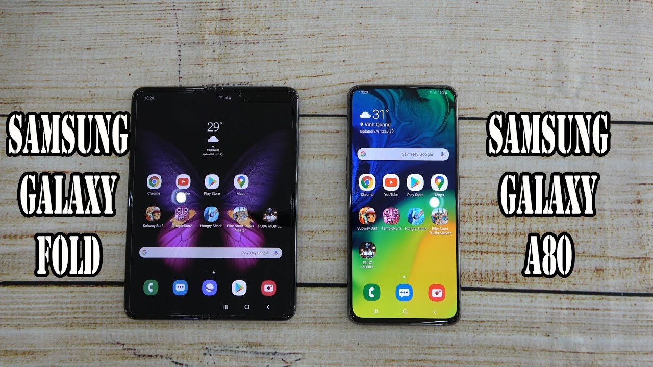 Samsung Galaxy Fold vs Samsung Galaxy A80 | SpeedTest and Camera comparison