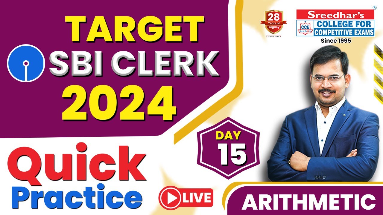 TARGET SBI CLERK 2024  | ARITHMETIC QUESTIONS (DAY 15) | QUICK PRACTICE | DAILY MOCK TEST
