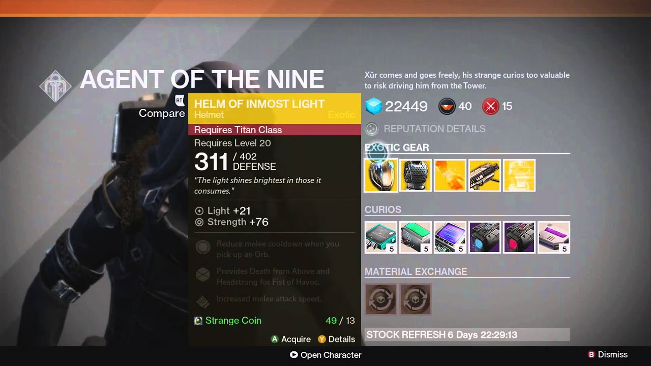 Destiny: Xur Location Week 2 - New exotics! Gjallorhorn