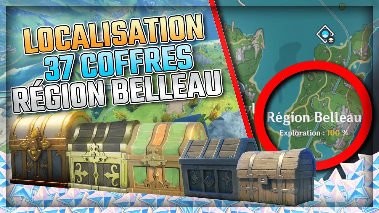 RÉGION BELLEAU 100% EXPLORATION | TOUS LES COFFRES DE FONTAINE MAJ 4.0 | Genshin Impact