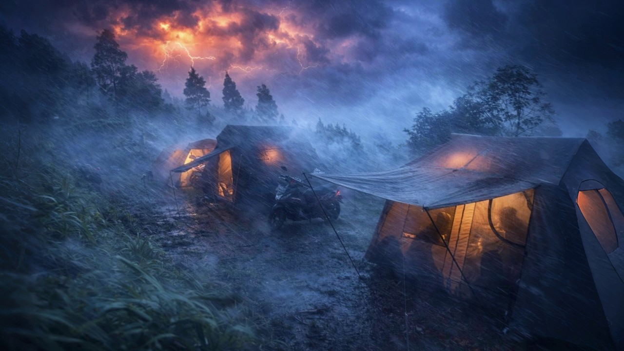 High Wind vs Luxury Tents: 3 Friends, 3 Private Havens in Rain Camping